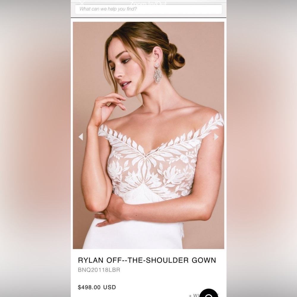 tadashi shoji Rylan off-shoulder gown